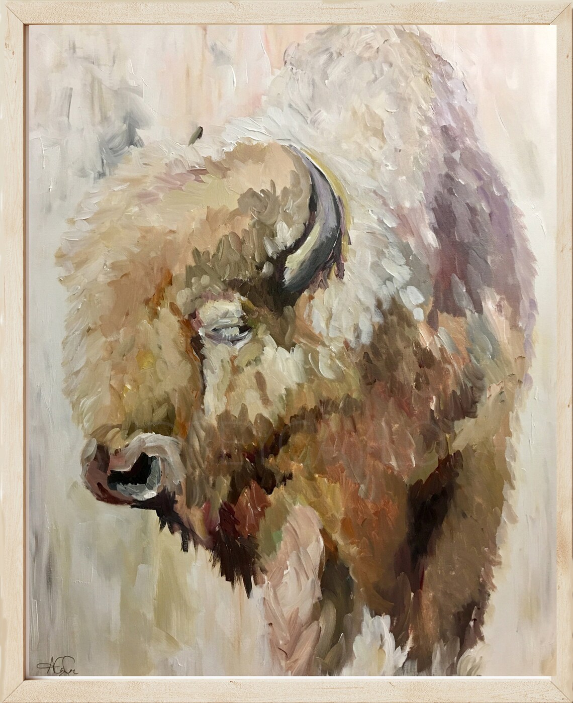 Blonde Buffalo Wall Art Print White Buffalo Print Blonde Etsy