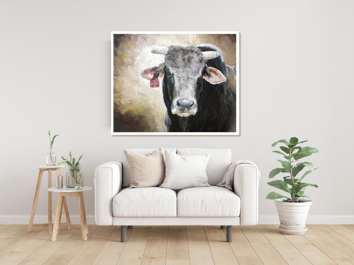 Bull Wall Decor Impressionist Bucking Bull Sweet Pro Bruiser Etsy