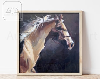 Palomino Horse Fine Art Giclee Print rom Oil Painting