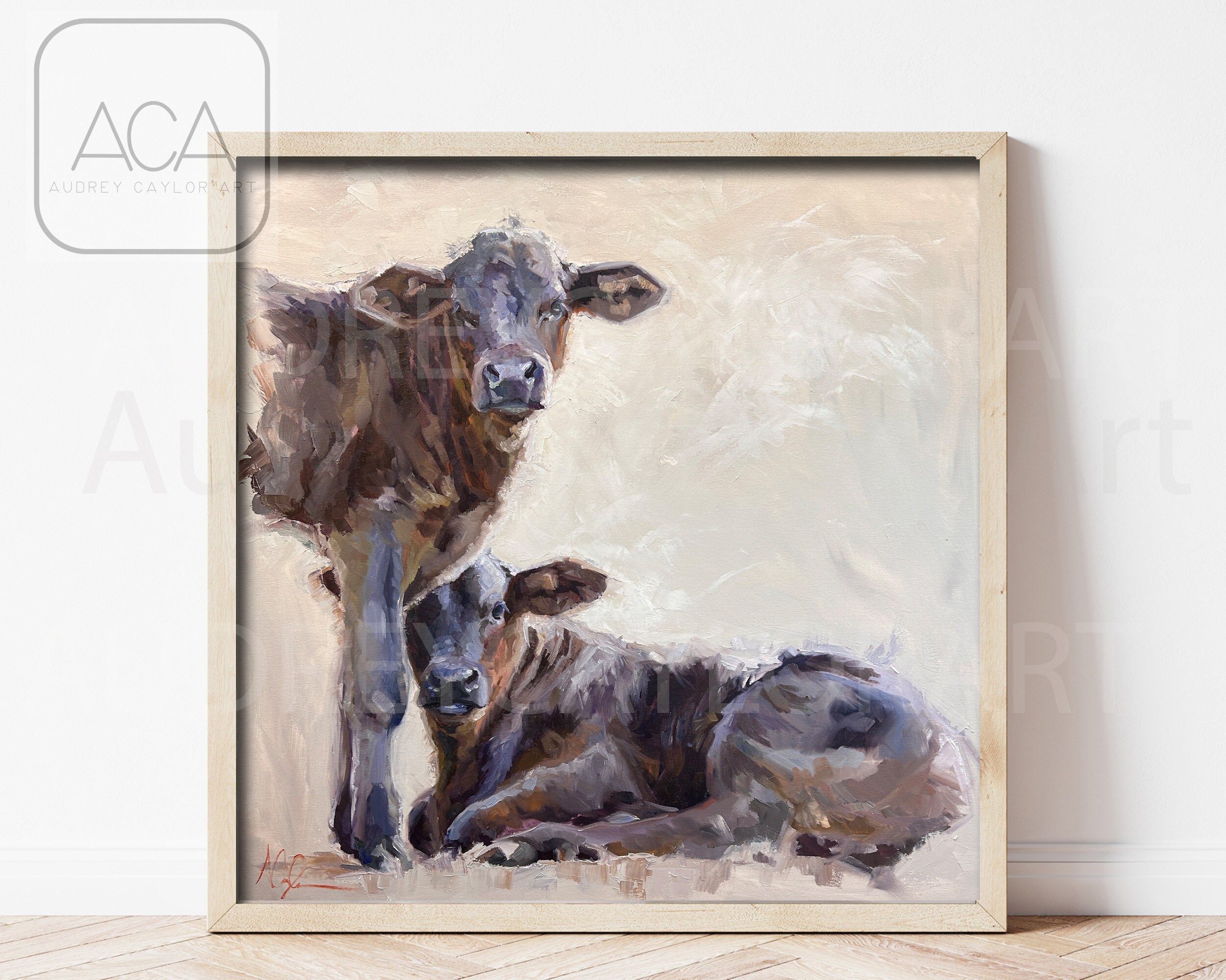 Angus Calf Print, Calf Art, Calf Wall Art, Farmhouse Art, Brown Calf ...