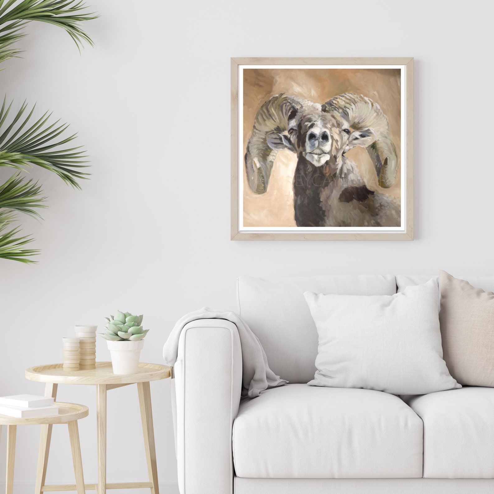 Ram Print Sheep Print Ram Wall Art Ram Wall Decor Big Horn Etsy