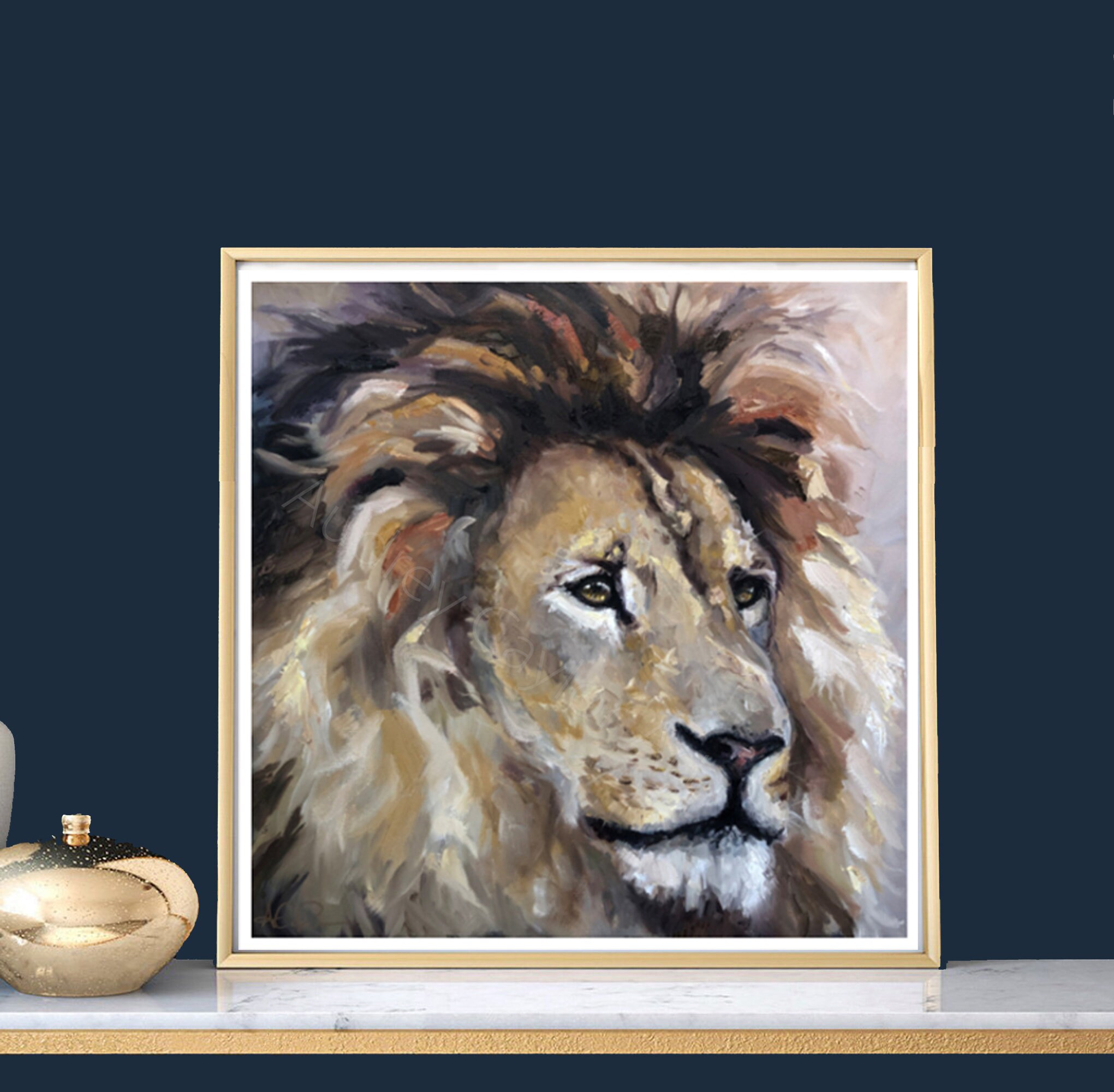 Lion Print Lion Wall Art Lion Artwork Safari Nursery Etsy