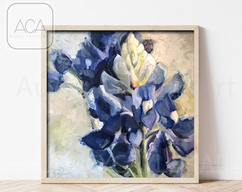 Blue Bonnet Giclee Print: Texas Wildflower Botanical Art