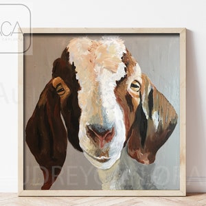 Goat Art, Goat Print, Goat Painting , Baby Goat, Nursery Goat Wall Art, Goat Art GICLEE Print of Original Acrylic Painting