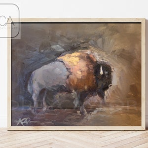 Buffalo Print, Bison Print, Buffalo Wall Art, Bison Wall Decor Buffalo  Print of Original Acrylic Painting