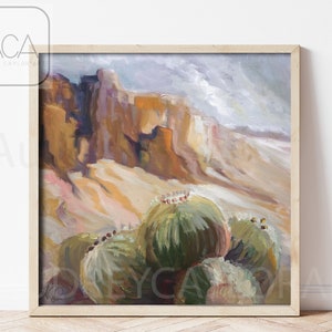 Cactus Wall Art &quot;Cactus Canyon&quot; Art Print of Original Painting Southwestern Art