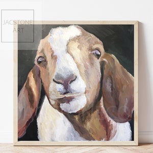Goat Art Print, Farm Animal Nursery Wall Decor