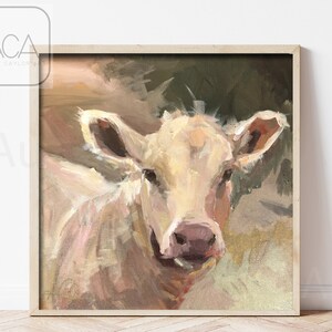 Charolais Cow Giclee Fine Art Print “Pasture Promise”