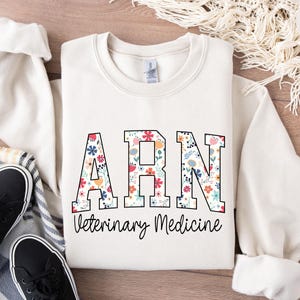 Floral ADR Sweatshirt | Vet Tech Sweatshirts | ADR Vet Student | Veterinarian Gift | Dog Lover | Vet Assistant | Lvt Or Dvm Graduation Gift