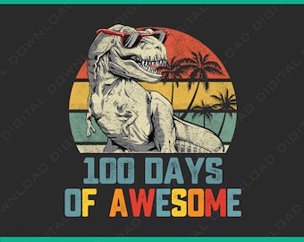 100 dagen school PNG, Dinosaur Kids 100e schooldagen Png, 100 dagen school Saurus PNG, 100 dagen school T-Rex, Gelukkige 100 dagen Dino