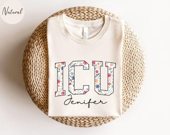 Camiseta de enfermera de UCI personalizada, camiseta de enfermera de UCI personalizada, regalo de enfermera de UCI, camiseta de agradecimiento de enfermera, camiseta de enfermera de cuidados críticos, camiseta de enfermera de UCI