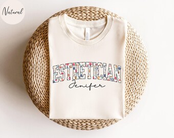 Personalisierte Kosmetikerin Shirt, benutzerdefinierte Kosmetikerin T-Shirt, Kosmetikerin Geschenke, Hauttherapeutin Tshirt, Kosmetikerin T-Shirt, Make-up Artist T-Shirt
