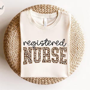 Registered Nurse Shirt, RN Tee, Personalized Nurse Tee, Leopard RN Shirt, Nurse Week Shirt, Funny Nursing Shirt, Registered Nurse T-shirt