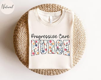 Sjuksköterska med blommönster från PCU, sjuksköterska med blommönster från PCU, present till sjuksköterska, present till uppskattning av sjuksköterska, vårdavdelningens t-shirt, present till PCU