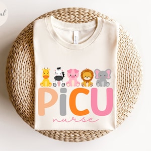 PICU Nurse Shirt, PICU Pediatric Nurse Animals T-shirt, PICU Nurse Gift, Nurse Appreciation Gift, Pediatric Intensive Care Unit Nurse Tee