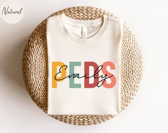 Personalisierte Kinderpflegerin Shirt, benutzerdefinierte Kinderpflegerin Tshirt, Kinderpflegerin T-shirt, Krankenschwester Wertschätzung Geschenk, Peds Krankenschwester T-Shirt