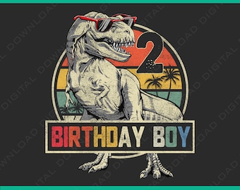 2-årsdagspojke dinosaurie png 2-årsdagspojke T-Rex födelsedag dinosaurie vintage andra saurus dinosauriefödelsedagspojke 2 år gammal födelsedag png