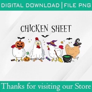 Chicken Sheet PNG, Ghost Chickens Png, Halloween Chickens Png, Fall Png, Chicken Lover Png, Spooky Png, Farm Animal Png, Chicken Halloween