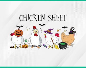 Chicken Sheet PNG, Ghost Chickens Png, Halloween Chickens Png, Fall Png ...