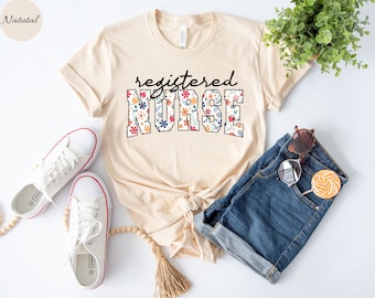 Camiseta de enfermera registrada para mujer, camiseta de enfermera registrada, camiseta de enfermería para enfermera, regalo para enfermera registrada, regalo de graduación de enfermera registrada