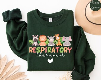 Dierlijke ademhalingstherapie Sweatshirt, Ademhalingstherapeut Sweatshirts, Gezondheidszorgwerker, Truien voor therapeut, Rt Trui, Ademhaling