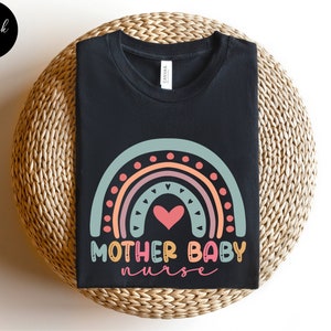 Mother Baby Nurse Shirt, Postpartum Nurse T-shirt, NICU Nurse Tshirt, Postpartum RN T shirt, Cute Baby Nurse Shirt, Ob Nurse Tee, PICU Shirt