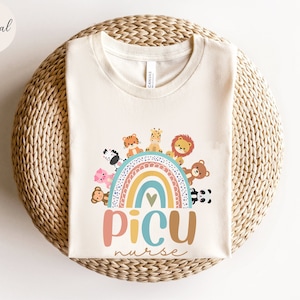 PICU Nurse Rainbow Shirt, PICU Nurse Animal T-shirt, PICU Nurse Gift, Nurse Appreciation Gift, Pediatric Intensive Care Unit, Picu Nurse Tee