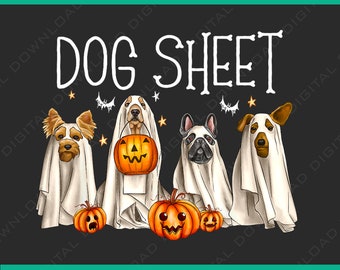 Dog Sheet PNG, Ghost Dog Png, Halloween Dog Png, Cute Dog Png, Dog Lover Png, Spooky Dog Png, Spooky Vibes Png, Funny Dog Halloween Png