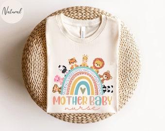 Mother Baby Nurse Shirt, Postpartum Nurse T-shirt, NICU Nurse Tshirt, Postpartum RN T shirt, Cute Baby Nurse Shirt, Ob Nurse Tee, PICU Shirt