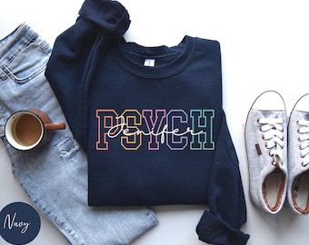 Personalized PSYCH Nurse Sweatshirt, Custom PSYCH Nurse Shirt,PSYCH Nurse Crewneck, Nurse Appreciation Gift, Psychiatric Mental Health Nurse