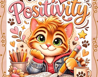 Cute Cat Coloring Book for All Ages | 25 Fun & Relaxing Pages | Printable Coloring Book | Animal Coloring Pages | Instant Download