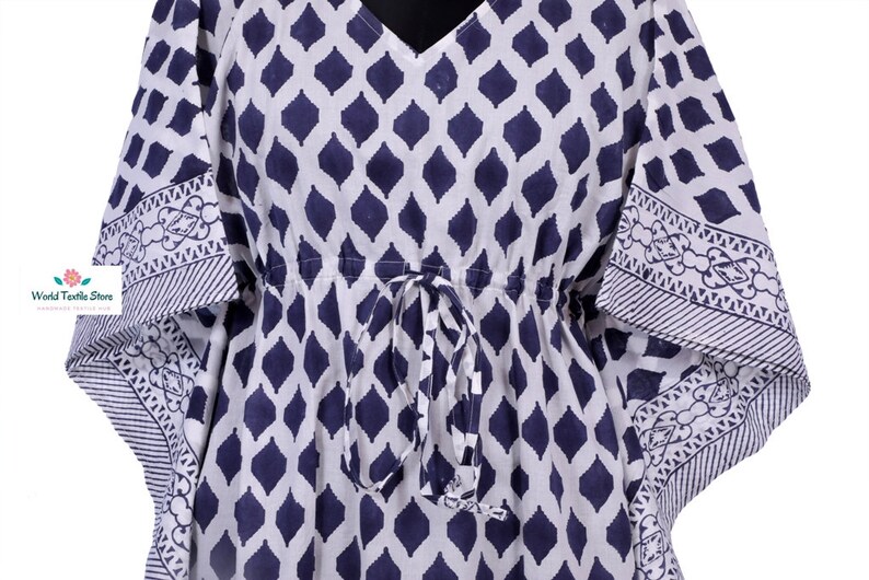 Cotton Long Caftan,Loose Kaftan,Indian Tunic,Beach Maxi Poncho Dress Bohemian Woman/'s hand Block Printed Caftan