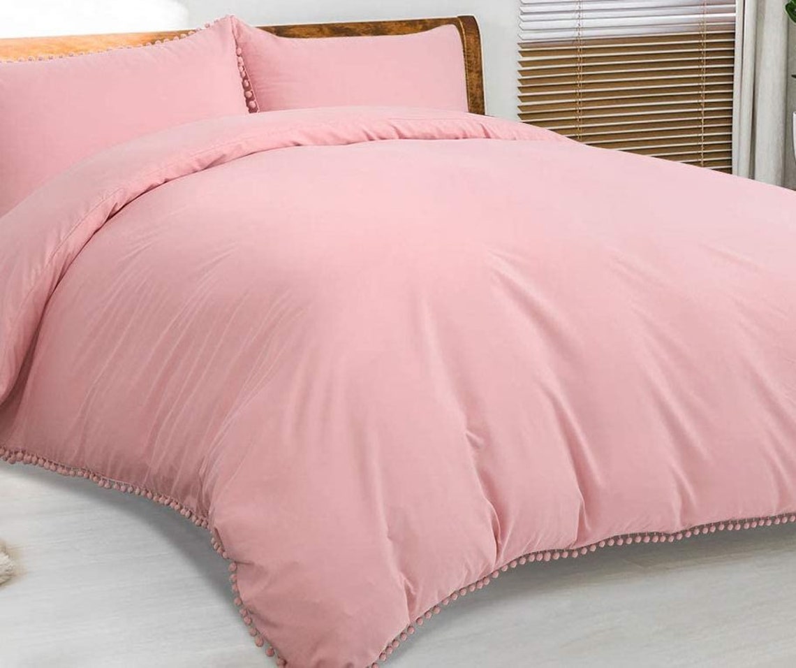 Pom poms Fringe Doona Duvet Cover Queen White Comforter Hippie Etsy