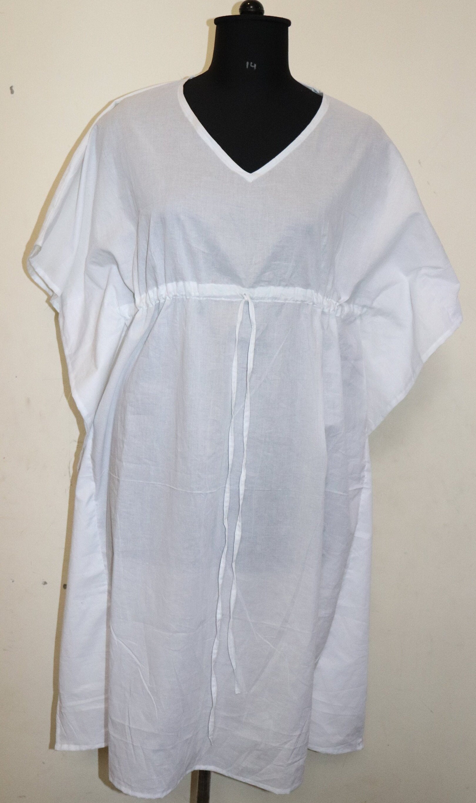 white cotton caftan
