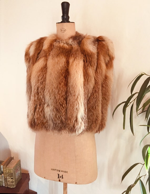 Incredible plush 1940s fox fur evening cape