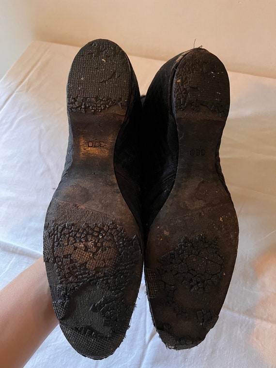 Exquisite antique black Edwardian booties slipper… - image 10
