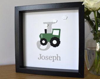 Tractor Farm Themed Nursery Decor, Personalised Framed Boys Room Wall Art, Tractor New Baby Gift, Baby Shower Gift, Gifts for Newborns,