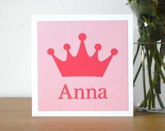 New Baby Girl Card, New Parents, Welcome to the World, Newborn Baby, Princess Card, Crown Card