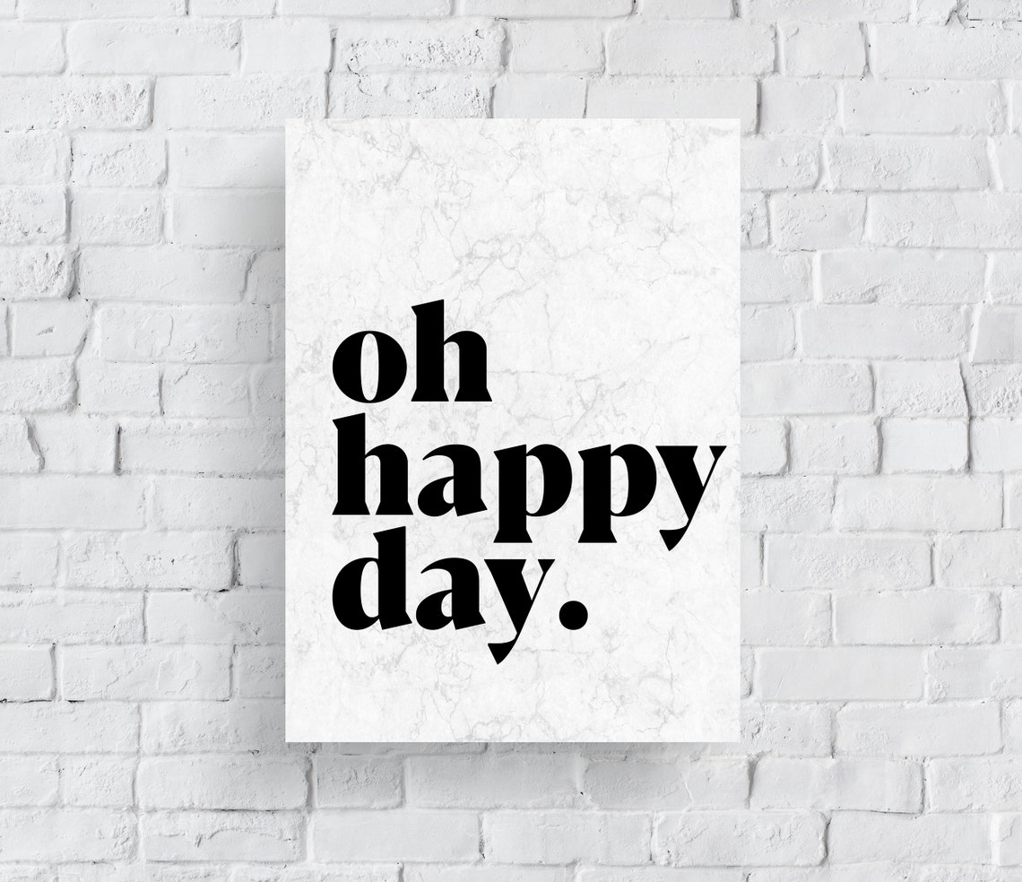 Oh Happy Day Typography Digital Print | Etsy