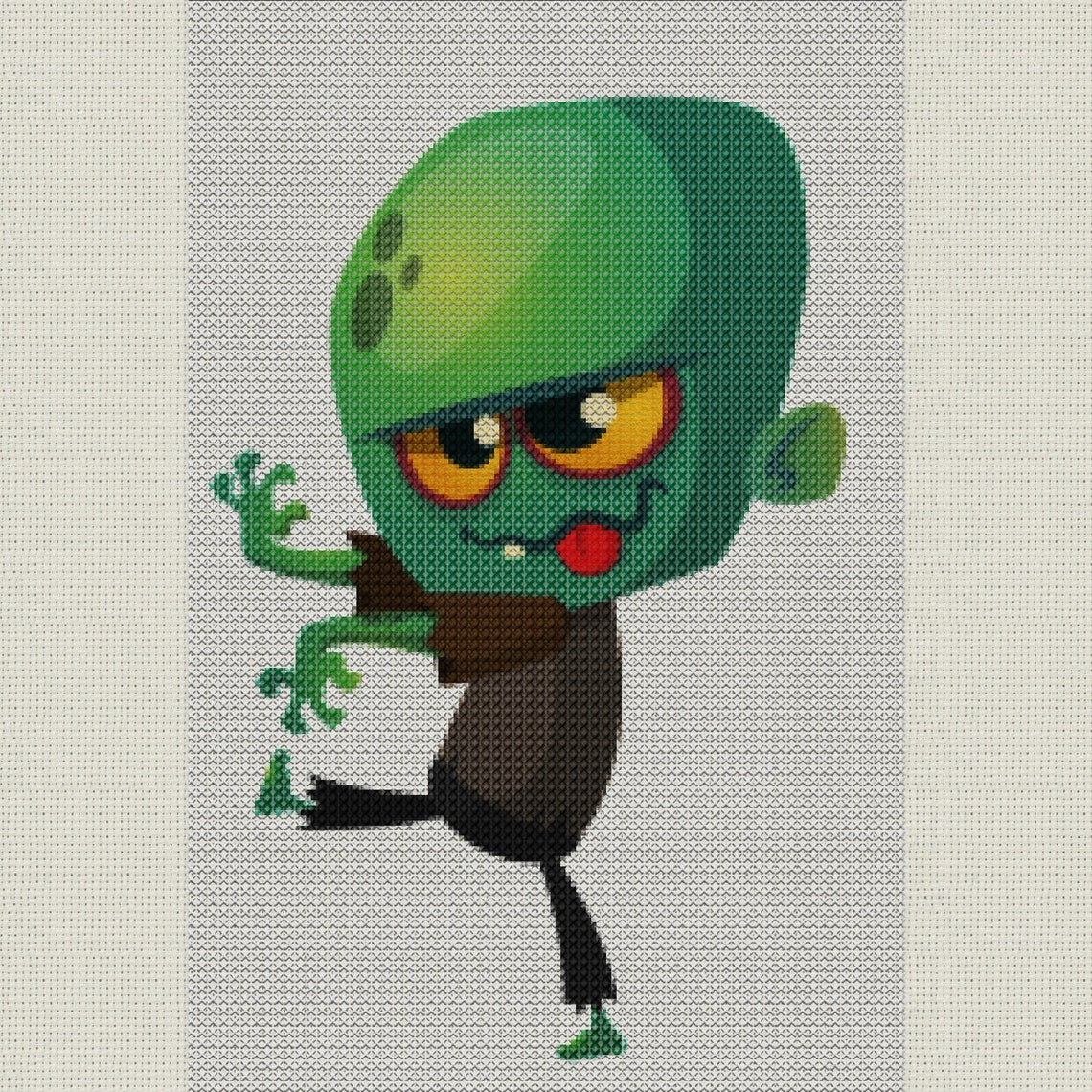 Zombie Halloween Cross Stitch Pattern Etsy