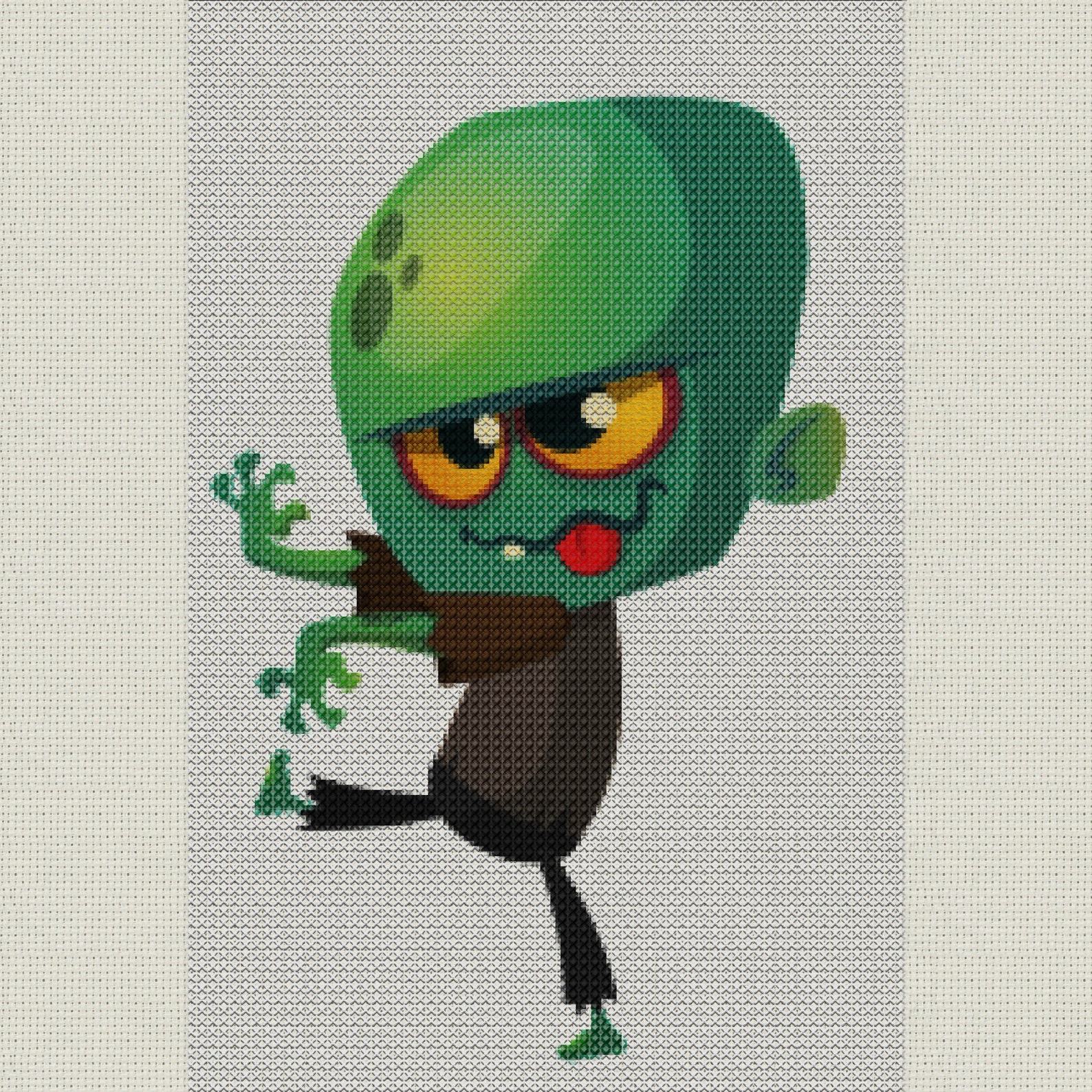 Zombie Halloween Cross Stitch Pattern Etsy