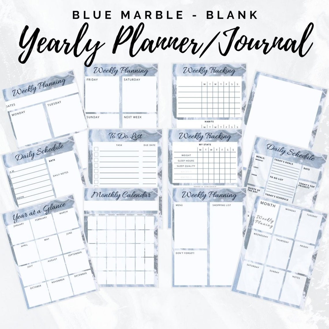 Blue Marble Planner Printable, Letter Sized Pages (8.5 X 11") - Etsy