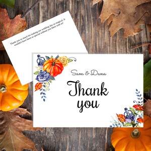 Wonderland Pumpkin Wedding Thank You Card Template | Printable Wedding Save the Date | Edit with Templett | Instant Download