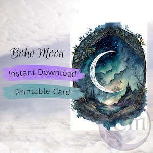 Boho Moon Printable Card