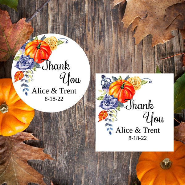 Wonderland Pumpkin - Potion Wedding Thank You Sticker Template | Printable Wedding Stickers | Edit with Templett | Instant Download