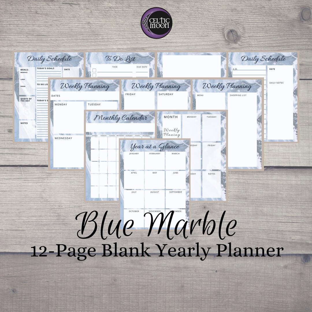 Blue Marble Planner Printable, Letter Sized Pages 8.5 X 11 - Etsy UK