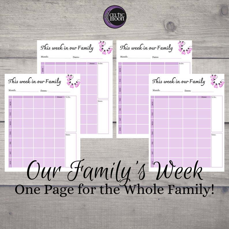 Our Family's Week Planner Printable, Letter Sized Pages (8.5 X 11 ...
