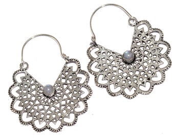 Natural Agate Geode Druzy Vintage Style Handmade Sterling Silver Plated 925 Earring Jewelry 985