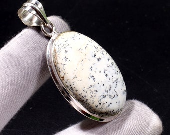 Dendrite Opal  Gemstone Jewelry 925 Sterling Silver Pendant Dendrite Opal   Necklace Handmade Gift for mother, gift for her TT 865