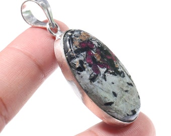 Ruby zoisite Gemstone Jewelry 925 Sterling Silver Pendant Ruby zoisite Pendant Jewelry Handmade Gift for mother, gift for her CAN 4491